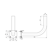 Support De Montage pour Tuyau Métallique Ø38mm L450