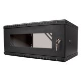 Armoire à Crémaillère 19" 6U, 450mm, Porte Vitrée, Noir