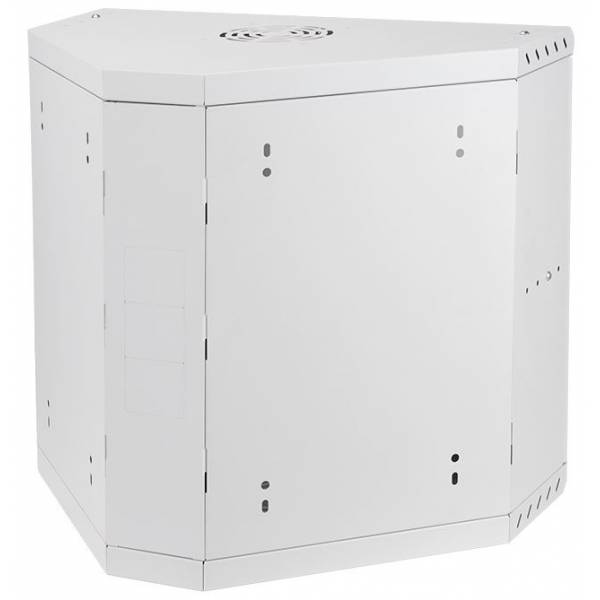 Coin d'Armoire de Support 19" 9U, 330mm, Porte Vitrée, Gris