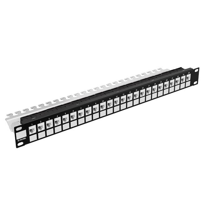 Panneau de raccordement modulaire 24-Port 19" 1U noir