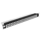 Panneau de raccordement modulaire 24-Port 19" 1U noir