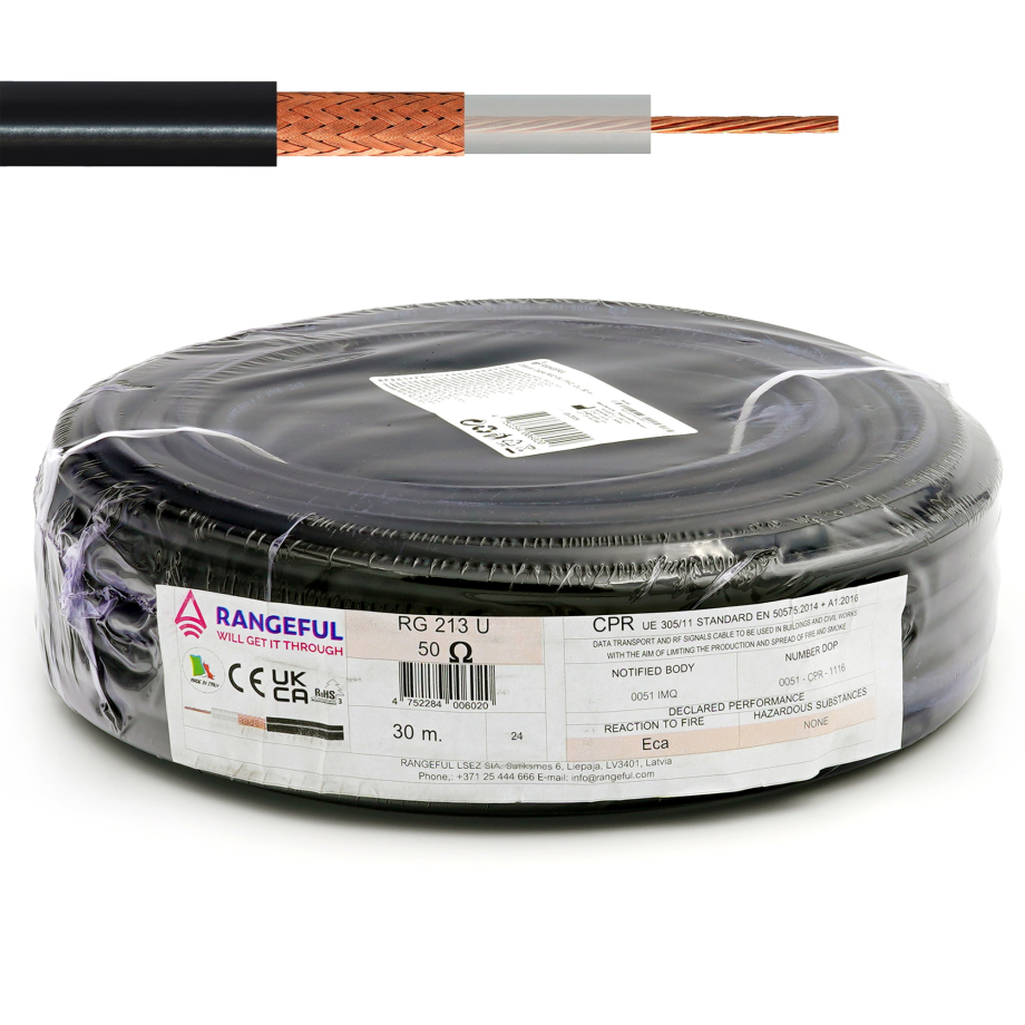 RG213U 30m RF câble coaxial tout cuivre 50 Ohm