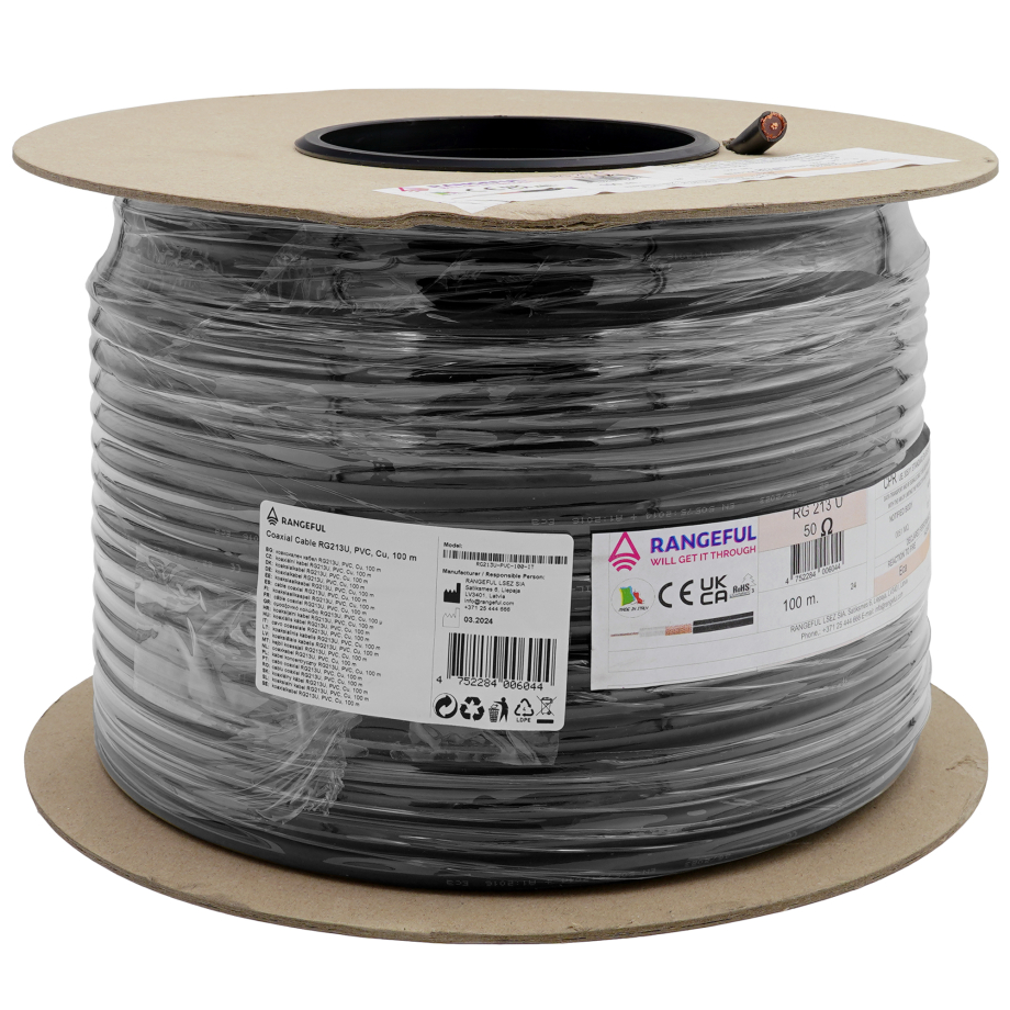 RG213U 100m RF câble coaxial tout cuivre 50 Ohm