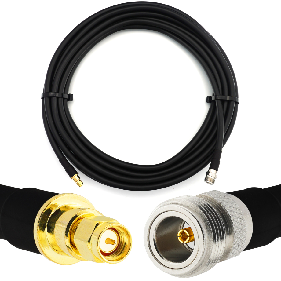 SMA mâle vers N Femelle 1m câble coaxial elastique — équivalent à LMR400 UF UltraFlex