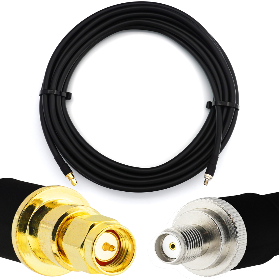 SMA mâle vers SMA Femelle 2m câble coaxial elastique — équivalent à LMR400 UF UltraFlex