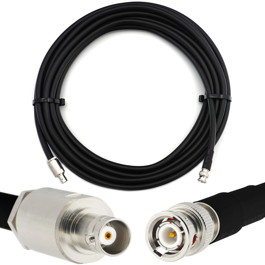 BNC mâle vers BNC Femelle 3m câble coaxial elastique — équivalent à LMR400 UF UltraFlex