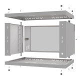 Armoire à Crémaillère 19" 6U, 350mm, Porte Vitrée, Gris