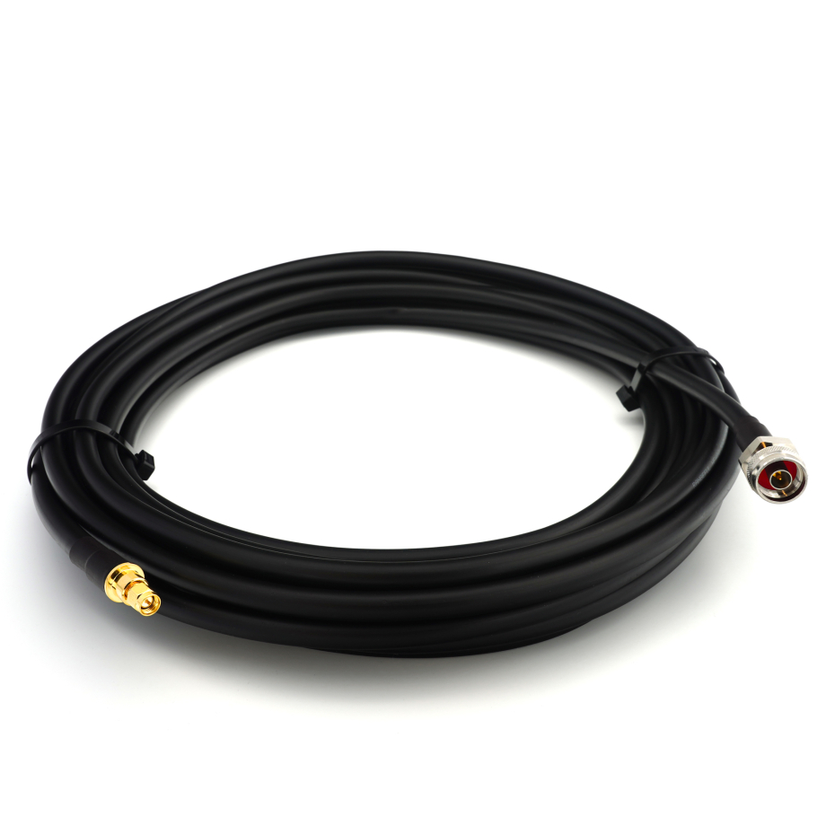 SMA mâle vers N mâle Hex 1m IP67 câble coaxial — elastique HF-400-UF (équivalent à LMR400 UF UltraFlex)