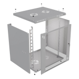 Armoire à Crémaillère 19" 12U, 450mm, Porte Vitrée, Gris