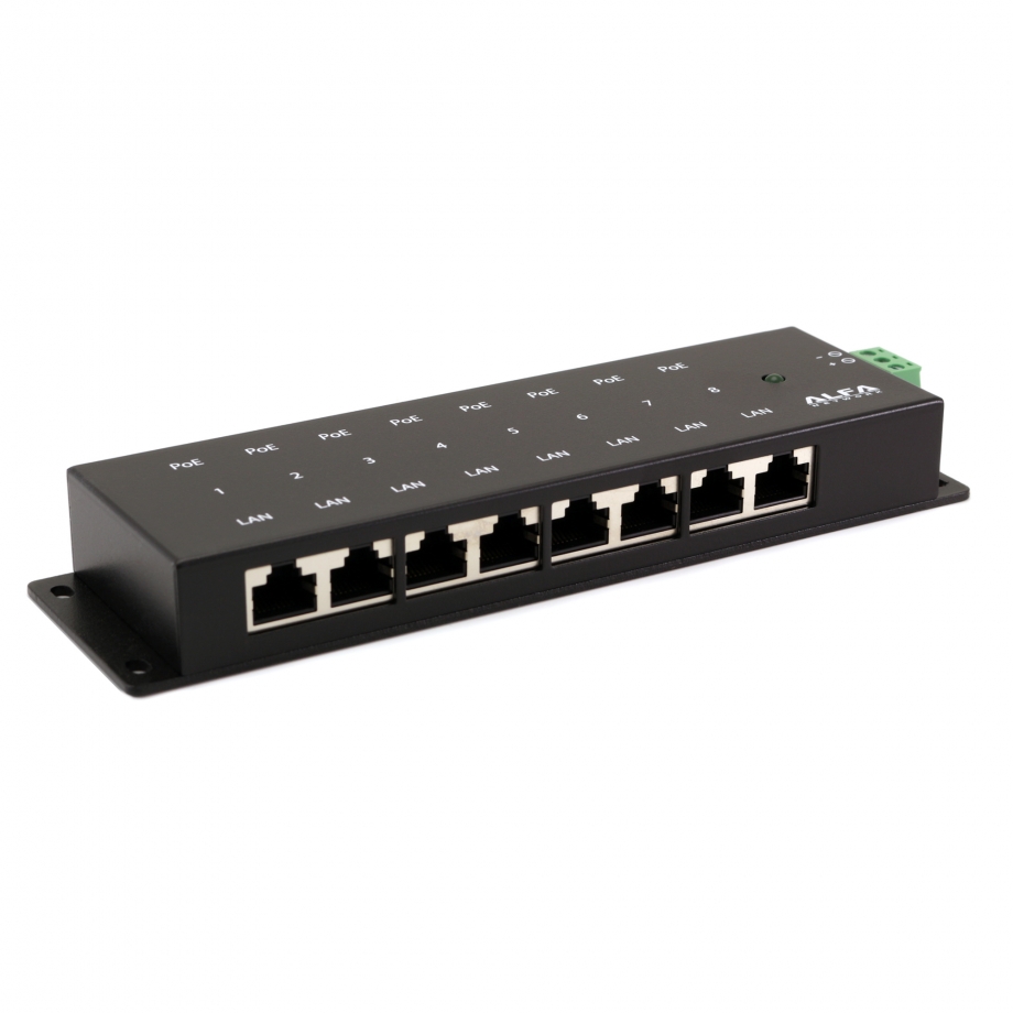 Alfa Injecteur PoE Passif à 8 ports Gigabit